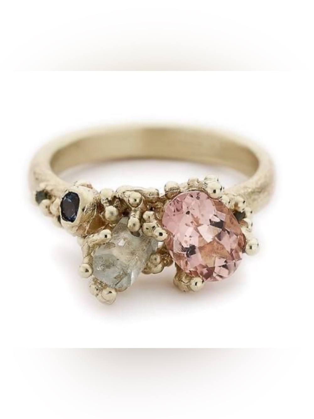Ruth Tomlinson Tourmaline & Aquamarine Ring, 14K yellow gold Size 4.75